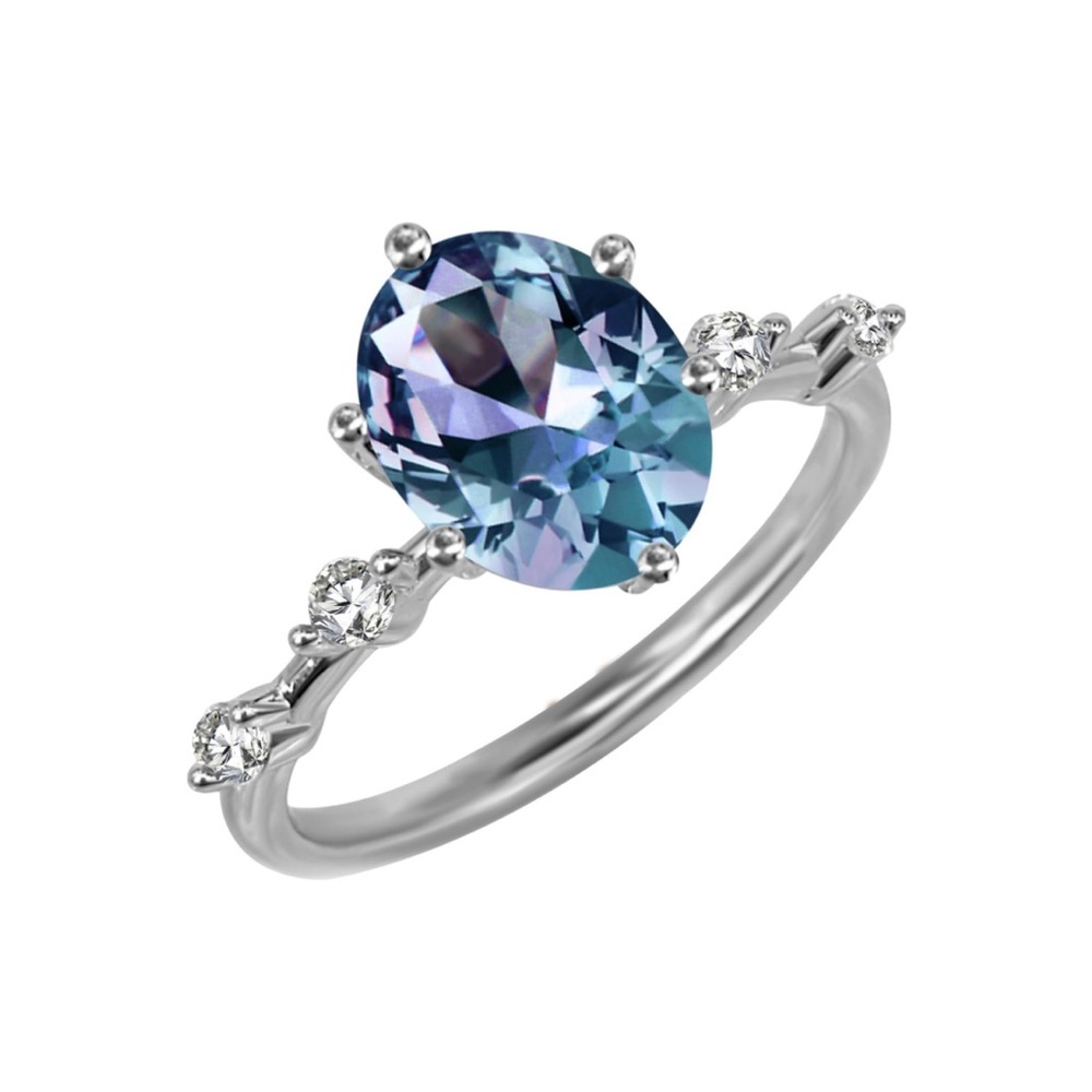 14k Oval Alexandrite Ring